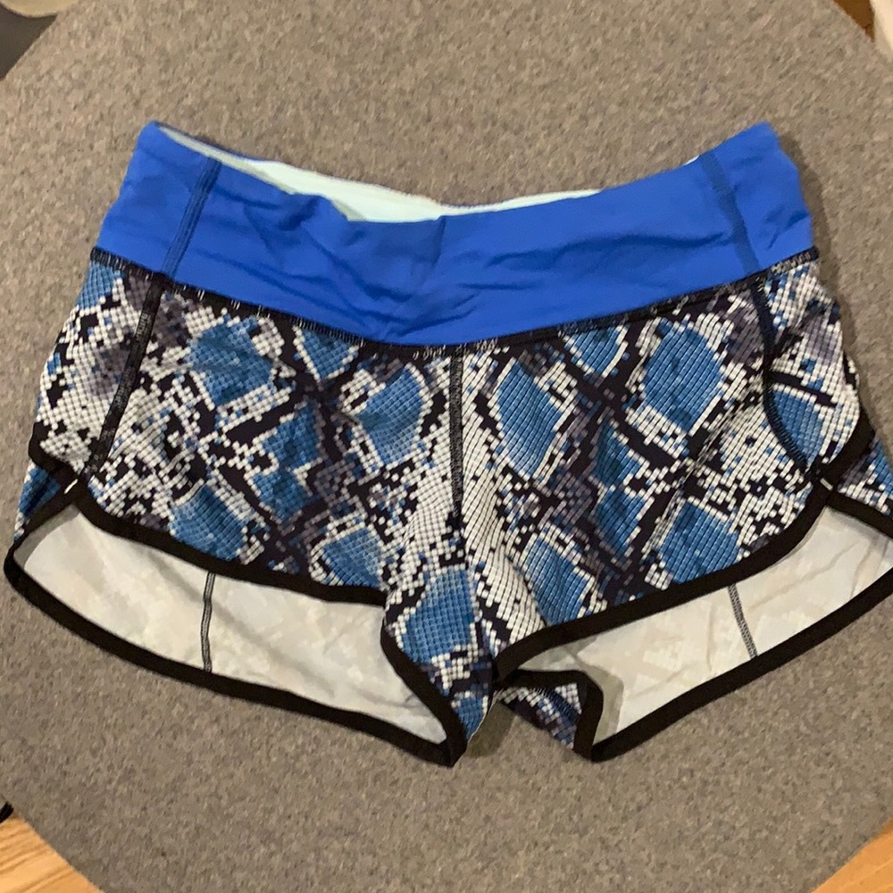 Lululemon blue snake skin shorts